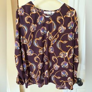 Belle by Kim Gravel Purple Floral Top